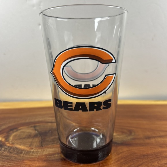 New NFL Chicago Bears Football 16 Ounce Pint Beer Drinking Glass 5 3/4" Tall - Picture 1 of 3